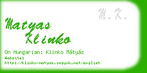 matyas klinko business card